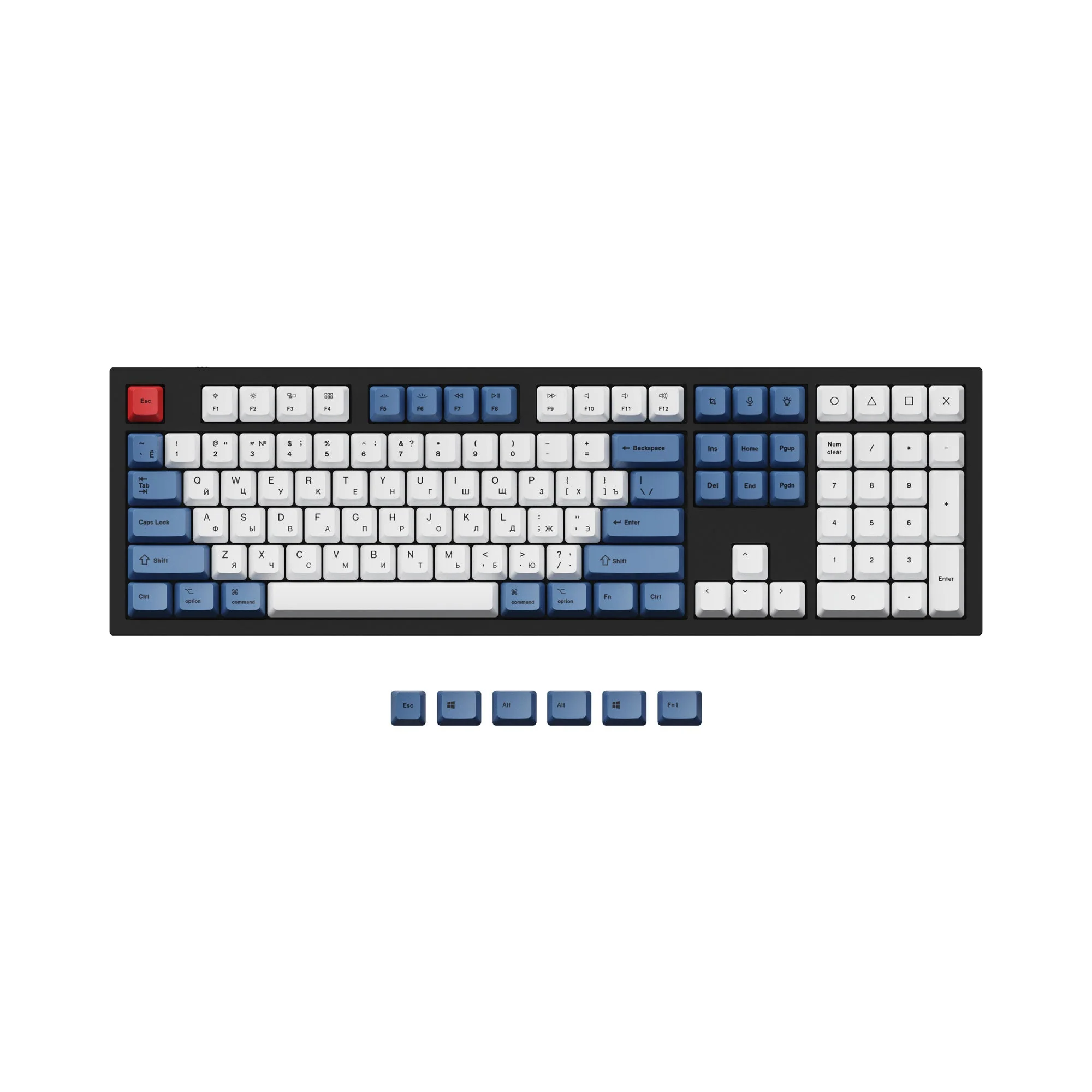 ISO & ANSI Q3 & Q4 & Q4 Pro & Q6 & Q6 Pro & V3 & V4 & V6 & K8 & K8 Pro OEM Dye-Sub PBT Keycap Set - Blue - Image 10