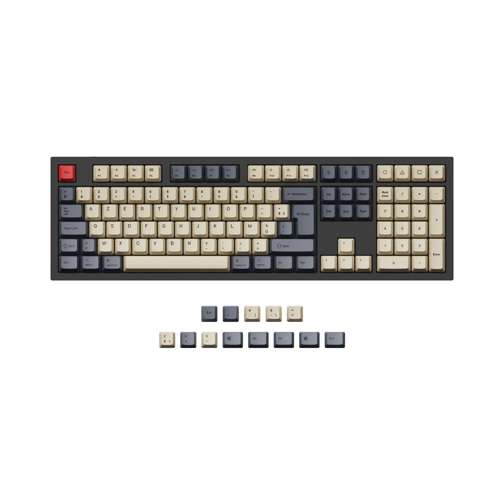 ISO & ANSI Q3 & Q4 & Q4 Pro & Q6 & Q6 Pro & V3 & V4 & V6 & K8 & K8 Pro OEM Dye-Sub PBT Keycap Set - Carbon - Image 4
