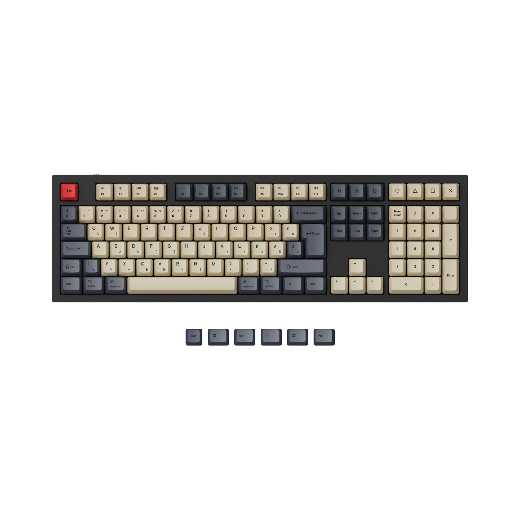 ISO & ANSI Q3 & Q4 & Q4 Pro & Q6 & Q6 Pro & V3 & V4 & V6 & K8 & K8 Pro OEM Dye-Sub PBT Keycap Set - Carbon - Image 9