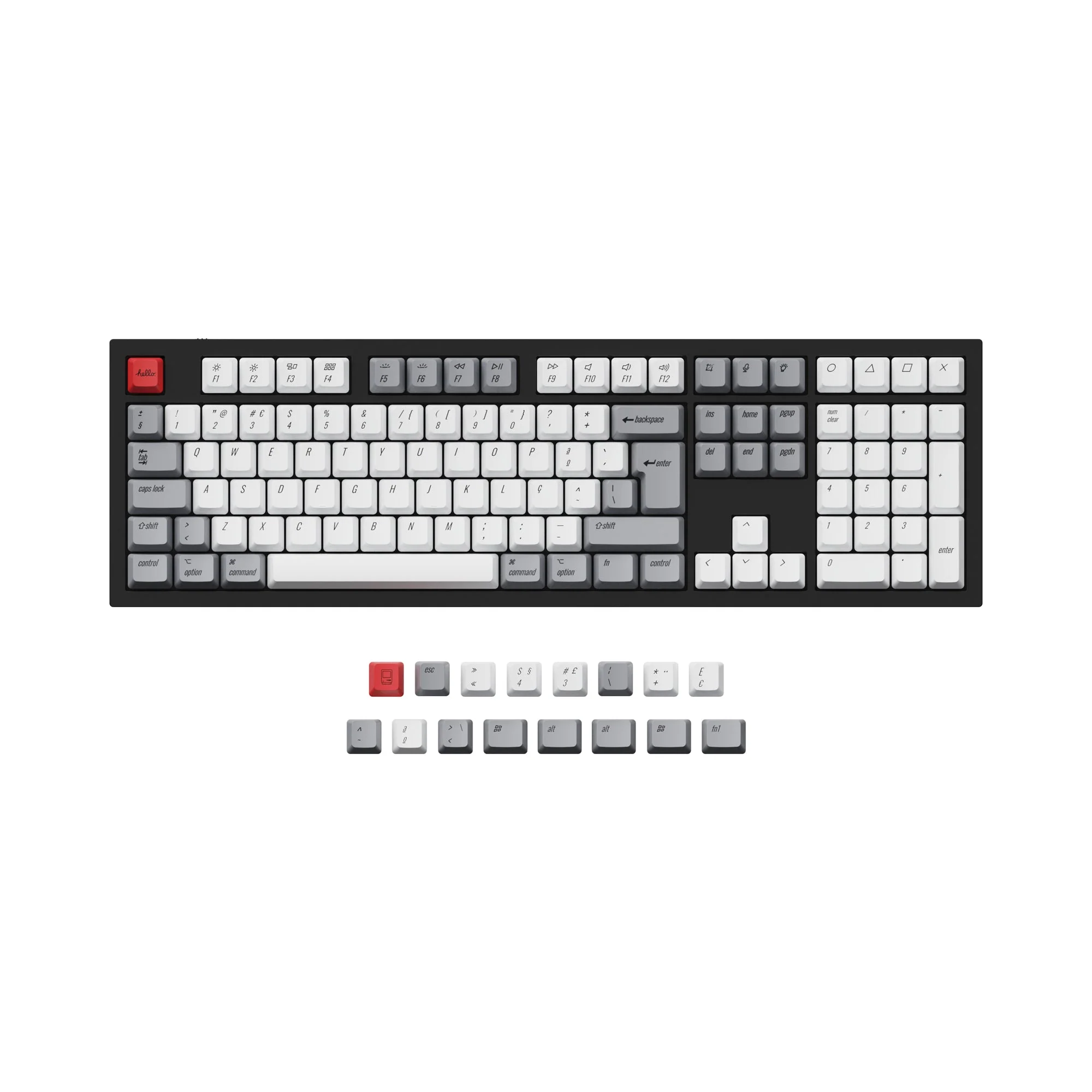 ISO & ANSI Q3 & Q4 & Q4 Pro & Q6 & Q6 Pro & V3 & V4 & V6 & K8 & K8 Pro OEM Dye-Sub PBT Keycap Set - Retro - Image 7