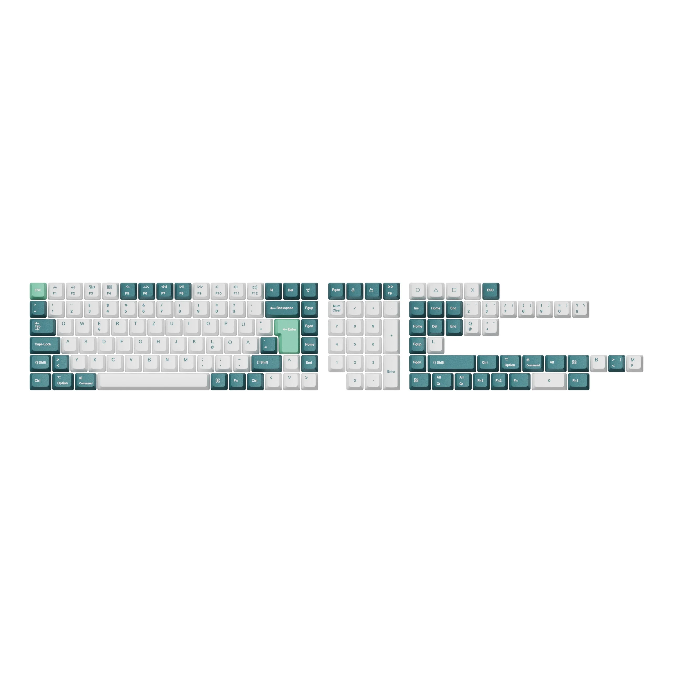 ISO OEM Dye-Sub PBT Full Set Keycap Set - White Mint - Image 3