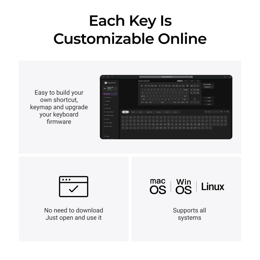 Keychron Q3 Ultra 8K Wireless Custom Mechanical Keyboard ISO Layout Collection - Image 4