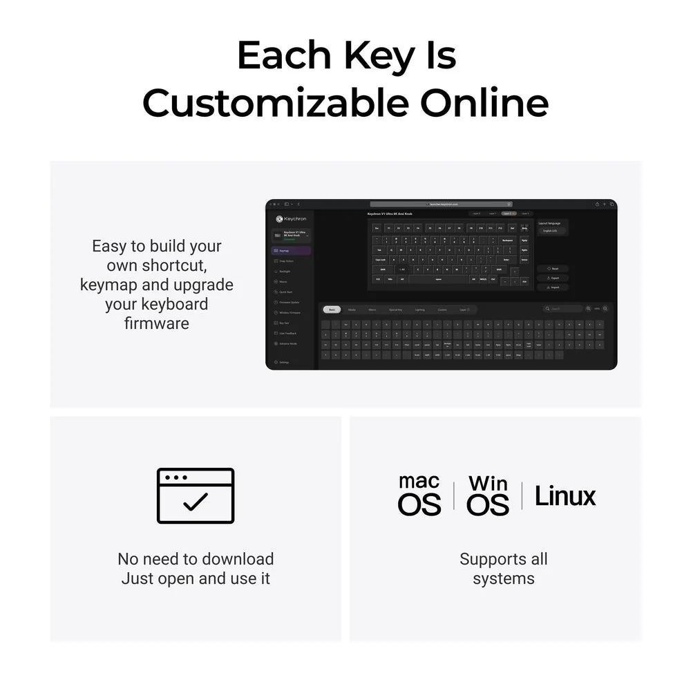 Keychron V1 Ultra 8K Wireless Custom Mechanical Keyboard (US ANSI Layout) - Image 4