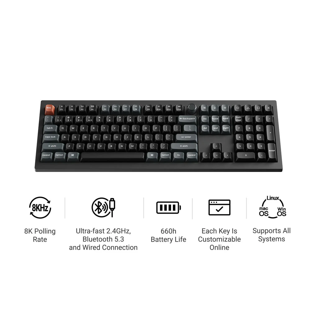Keychron V6 Ultra 8K Wireless Custom Mechanical Keyboard (US ANSI Layout) - Image 10