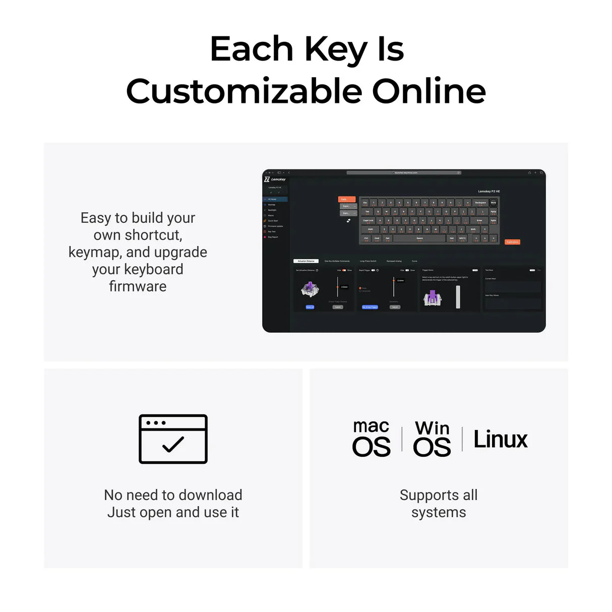 Lemokey P2 HE Wireless Magnetic Switch Custom Gaming Keyboard (US ANSI Layout) - Image 5